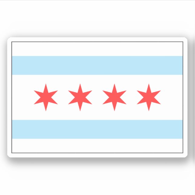 Adesivo Vinheta de bandeira de Chicago (Frente)