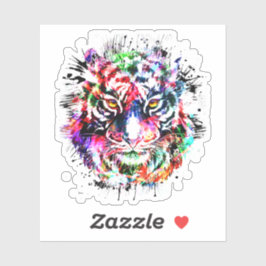 Adesivo Vinheta de cabeça de Tigre - Vinheta de Tigre Colo