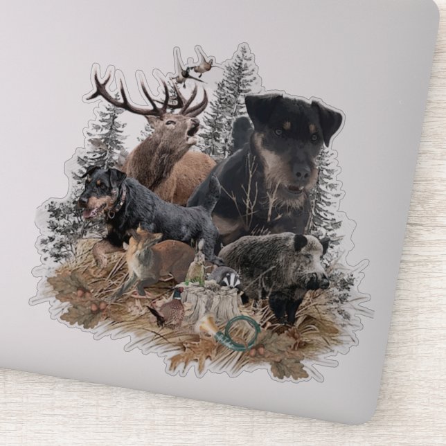 Adesivo Vinheta de Caça Alemã (Jagdterrier) (Detalhe)