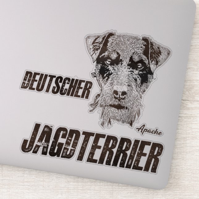 Adesivo Vinheta de Caça Alemã (Jagdterrier) (Detalhe)