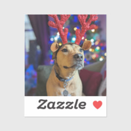 Adesivo Vinheta de cachorro de Natal