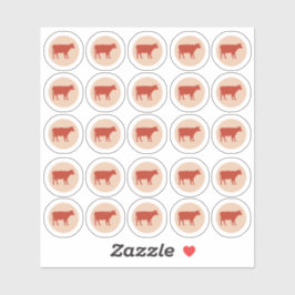 Adesivo Vinheta de carne de bovino de 2 cores