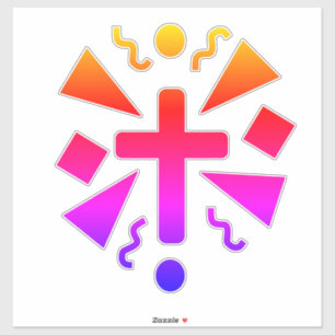 Adesivo Vinheta de Carro Neon Cross Faith