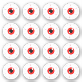 Adesivo Vinheta de Cheio de Olhais Vermelhos Demônicos