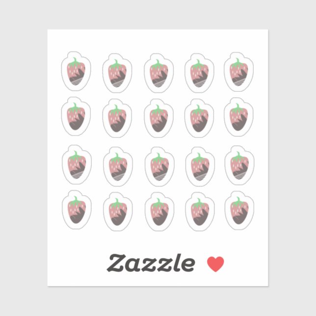 Adesivo Vinheta de chocolate Strawberry Planner (Folha)