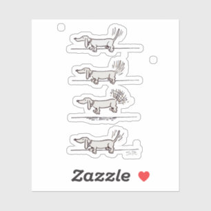 Adesivo Vinheta de cinza Dachshund