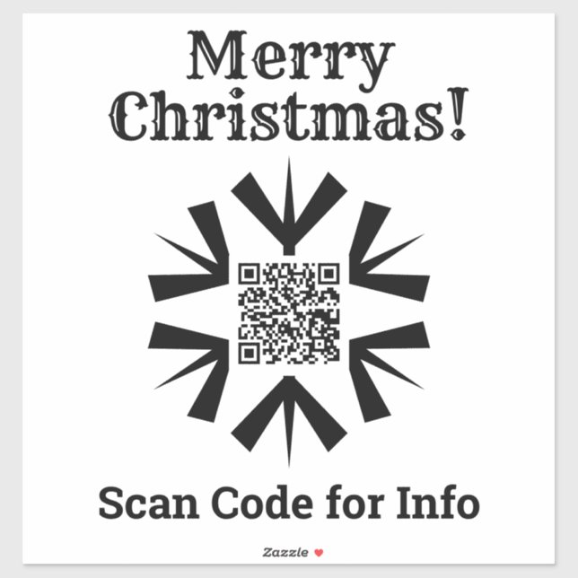 Adesivo Vinheta de código QR Natal (Folha)