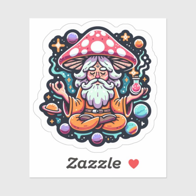 Adesivo Vinheta de cogumelos (Folha)