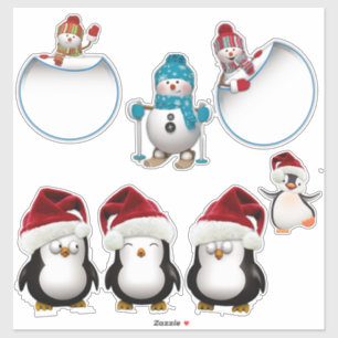 Adesivo Vinheta de Coleção de Férias de Natal