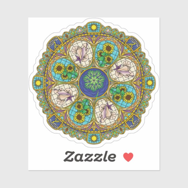 Adesivo Vinheta de Contorno de Summer Nouveau (Folha)