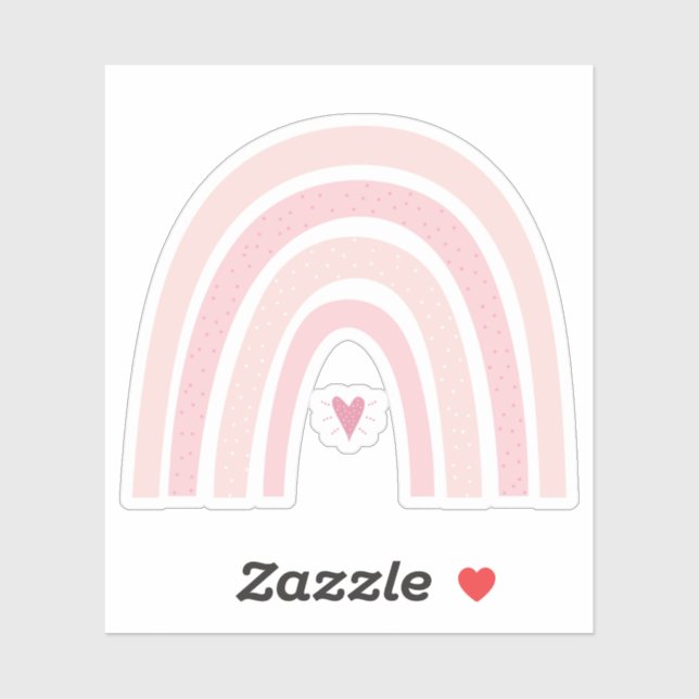 Adesivo Vinheta de Contorno do Arco-Íris Rosa-Boho (Folha)