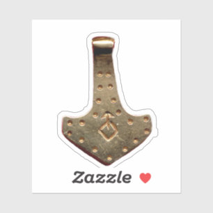 Adesivo Vinheta de contorno do martelo Dourado Thor