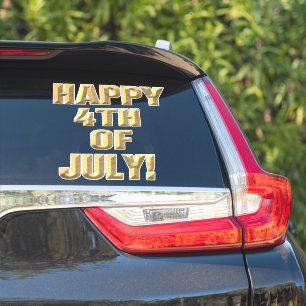 Adesivo Vinheta de contorno feliz em 4 de julho