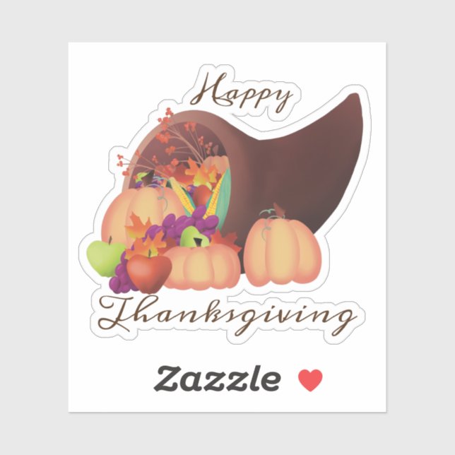 Adesivo Vinheta de Cornucopia (Folha)