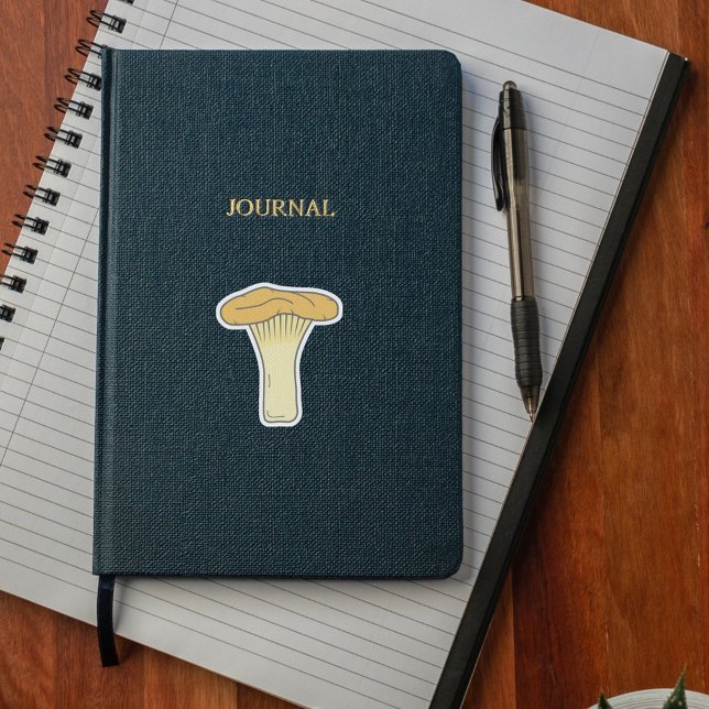 Adesivo Vinheta De Corte Personalizado De Chanterelle Botâ (Botanical Chanterelle Mushroom Custom-Cut Sticker)