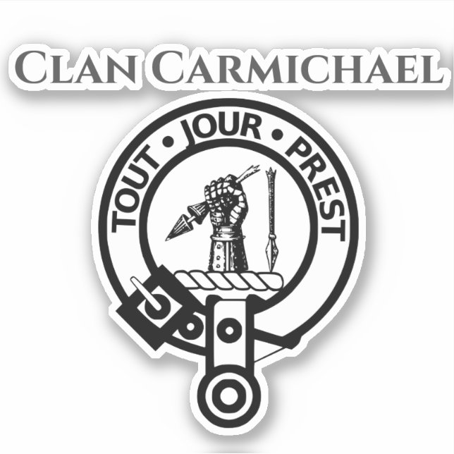 Adesivo Vinheta de Crachá de Crest Clan Carmichael (Frente)
