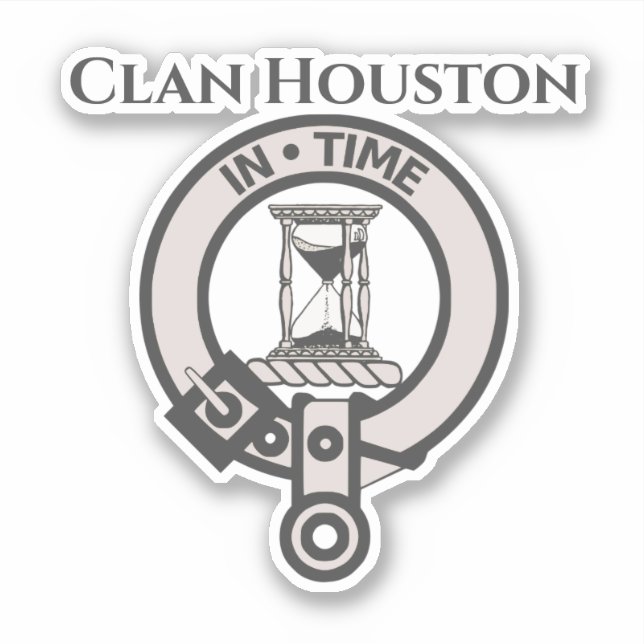 Adesivo Vinheta de Crachá de Crest de Clan Houston (Frente)