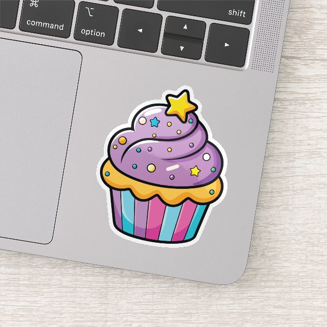 Adesivo Vinheta de Cupcake de desenho (Detalhe)
