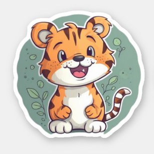 Adesivo Vinheta de desenho animado "Roar-some Tiger"