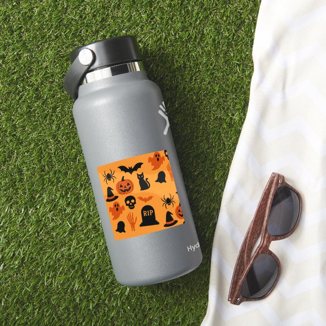 Adesivo Vinheta de Dia das Bruxas Spooky - Preto e Laranja (HydroFlask Insitu)