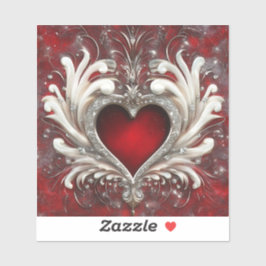 Adesivo Vinheta de Dia de os namorados de Coração Verdadei