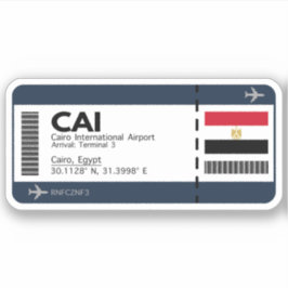 Adesivo Vinheta de embarque no Cairo do Cairo no Egito