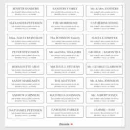 Adesivo Vinheta de endereço de convidado de casamento para