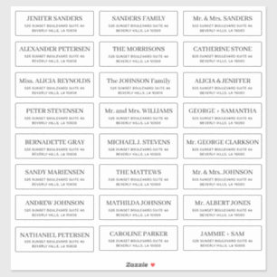 Adesivo Vinheta de endereço de convidado de casamento para