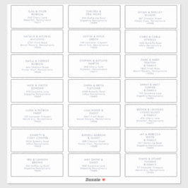 Adesivo Vinheta de Endereços Convidado de Casamento de Fon