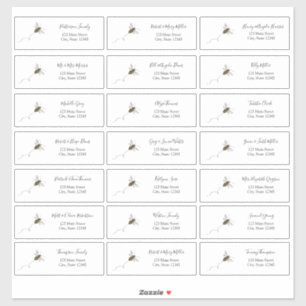 Adesivo Vinheta de Envelope de Endereço Convidado da Bee