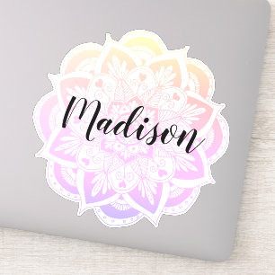 Adesivo Vinheta de Flor de Ombre Personalizada de Pastel