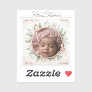 Adesivo Vinheta de Foto para Bebês Personalizável com Quad