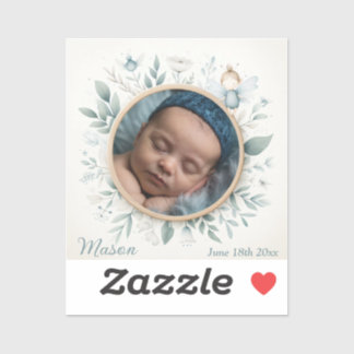 Adesivo Vinheta de Foto para Bebês Personalizável com Quad