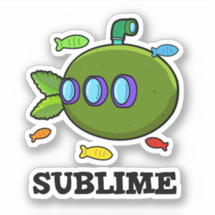 Adesivo Vinheta de Fruta Submarina Submarina Sublime