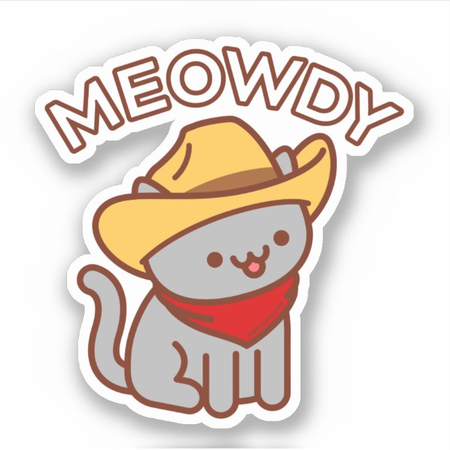 Adesivo Vinheta de Gato MEOWDY (Frente)