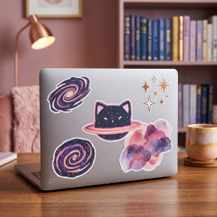 Adesivo Vinheta de Gato Planeta