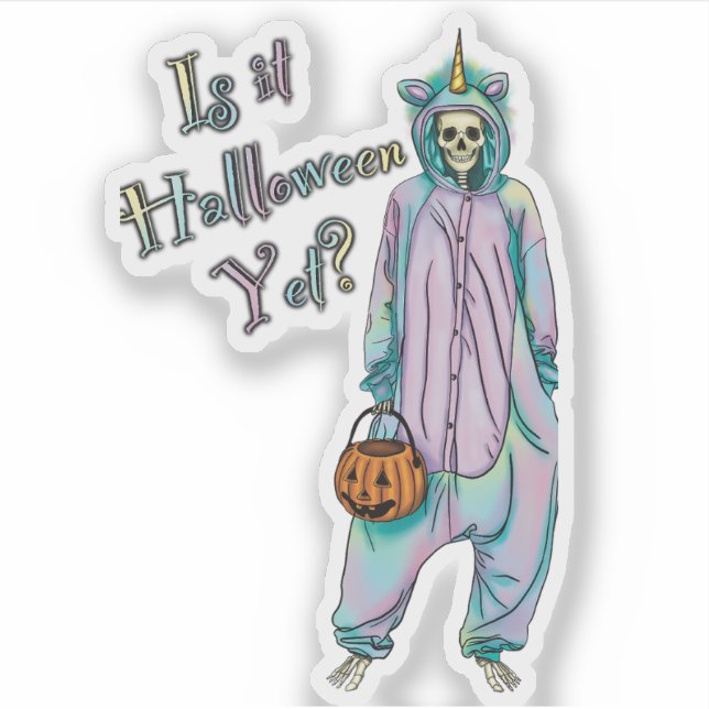 Adesivo Vinheta De Halloween, Ainda É Halloween? (Frente)