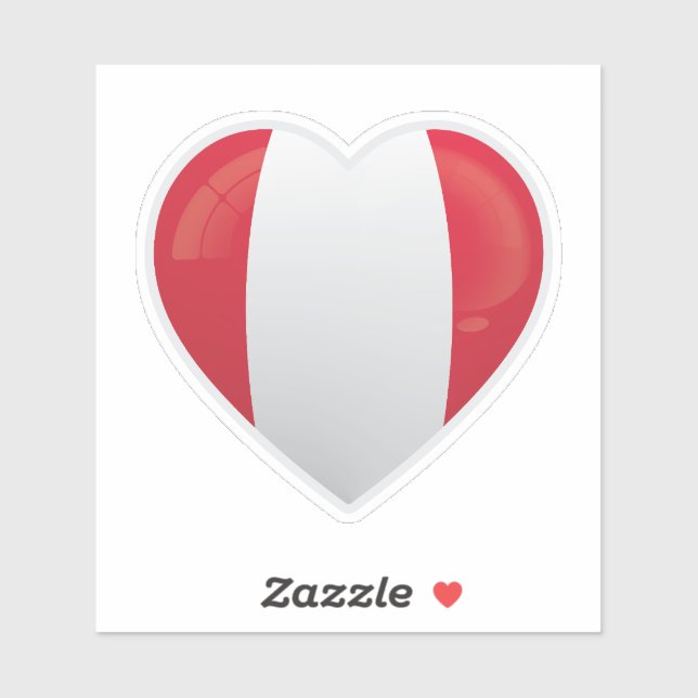 Adesivo Vinheta de Ícone de Amor do Peru (Folha)