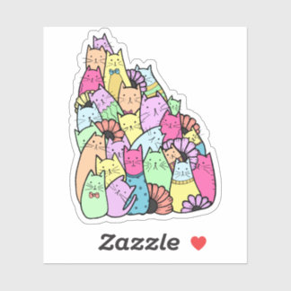 Adesivo Vinheta de Laptop de Pilha de Gato