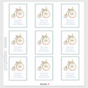 Adesivo Vinheta de Livrete Azul de Bike Circus