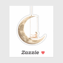 Adesivo Vinheta de Lua Swing: Design de Sonho Cósmico Whim
