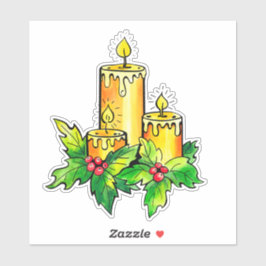 Adesivo Vinheta de Natal amarela