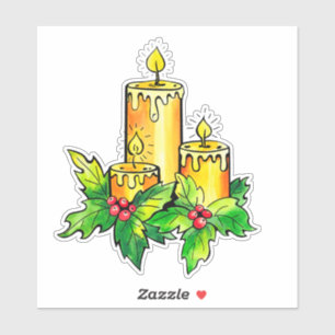 Adesivo Vinheta de Natal amarela