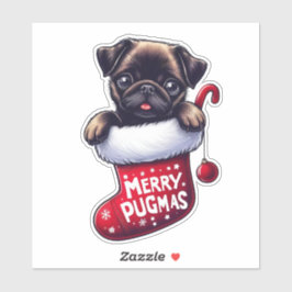 Adesivo Vinheta de Natal "Pugmas Felizes" bonita
