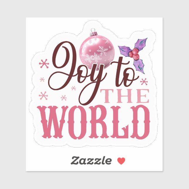 Adesivo Vinheta de Natal Rosa Alegre! (Folha)