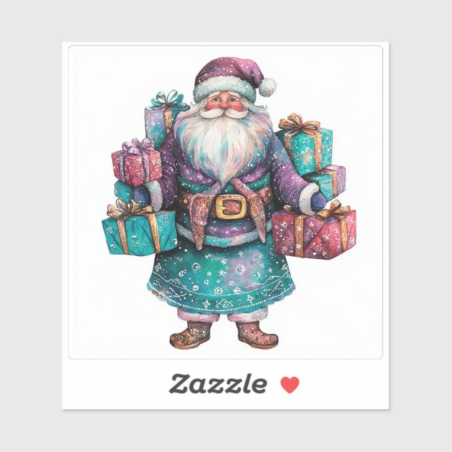 Adesivo Vinheta de Natal Violeta para Feriados (Folha)