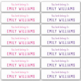 Adesivo Vinheta de nome do livro simples