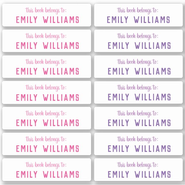 Adesivo Vinheta de nome do livro simples (Frente)