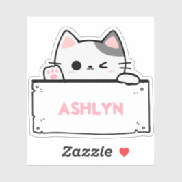 Adesivo Vinheta de nomes de Cinzas brancas e brancas perso