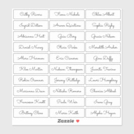 Adesivo Vinheta de nomes de convidados de script fofo tran